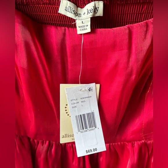 Allison & Kelly Red Organza Fit and Flare Dress - Picture 5 of 6